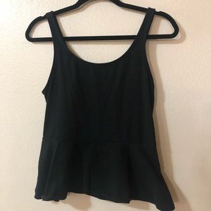 Express Peplum Exposed Zipper Tank